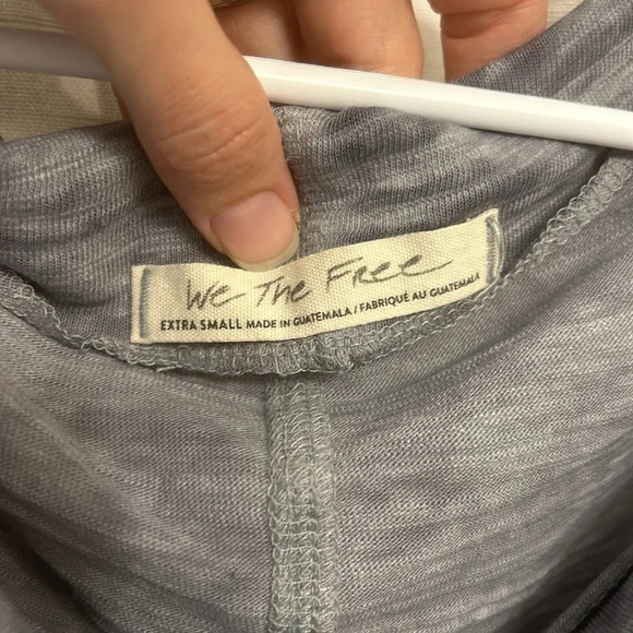 Free People We the Free Gray Scoop Neck Top XS - Picture 2 of 5